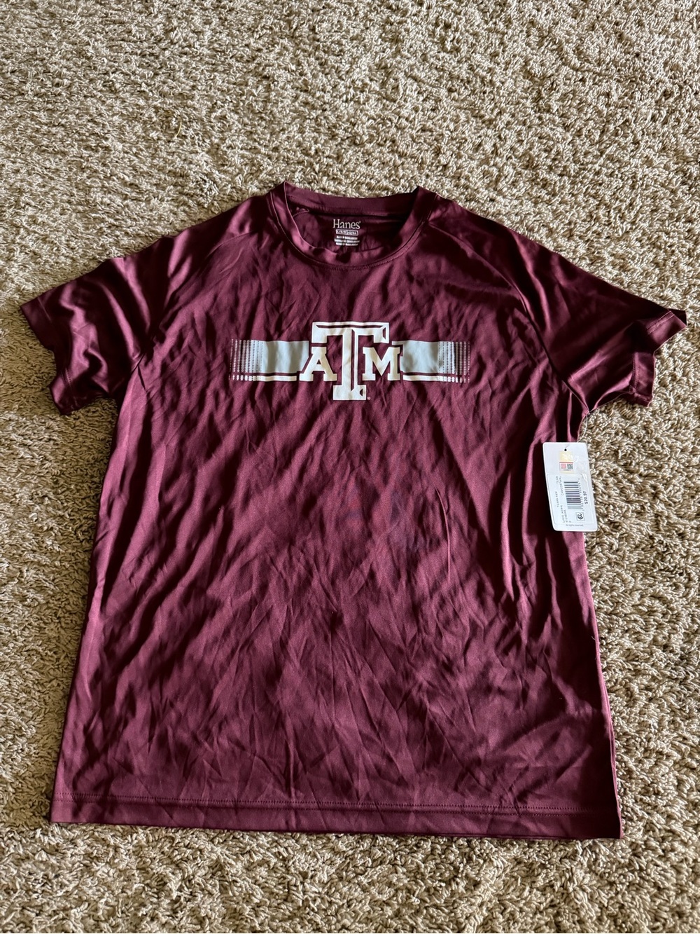 Hanes Men's Maroon Texas A&M Chest Logo Short Sleeve Tee
